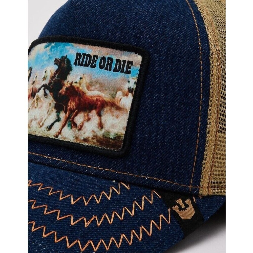 Ride Or Die Western Rodeo Hat Goorin Bros The Farm Trucker American Snapback Cap - Picture 11 of 16